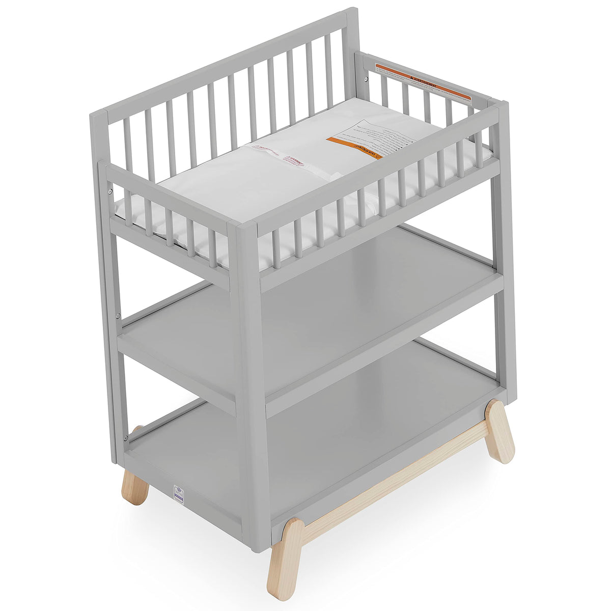 Baby Changing Table with Safety Rails and Storage Shelves D11115