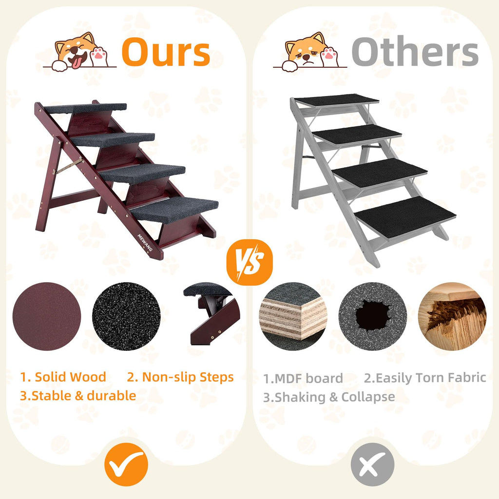 Wooden 4 Step Foldable Pet Stairs W269
