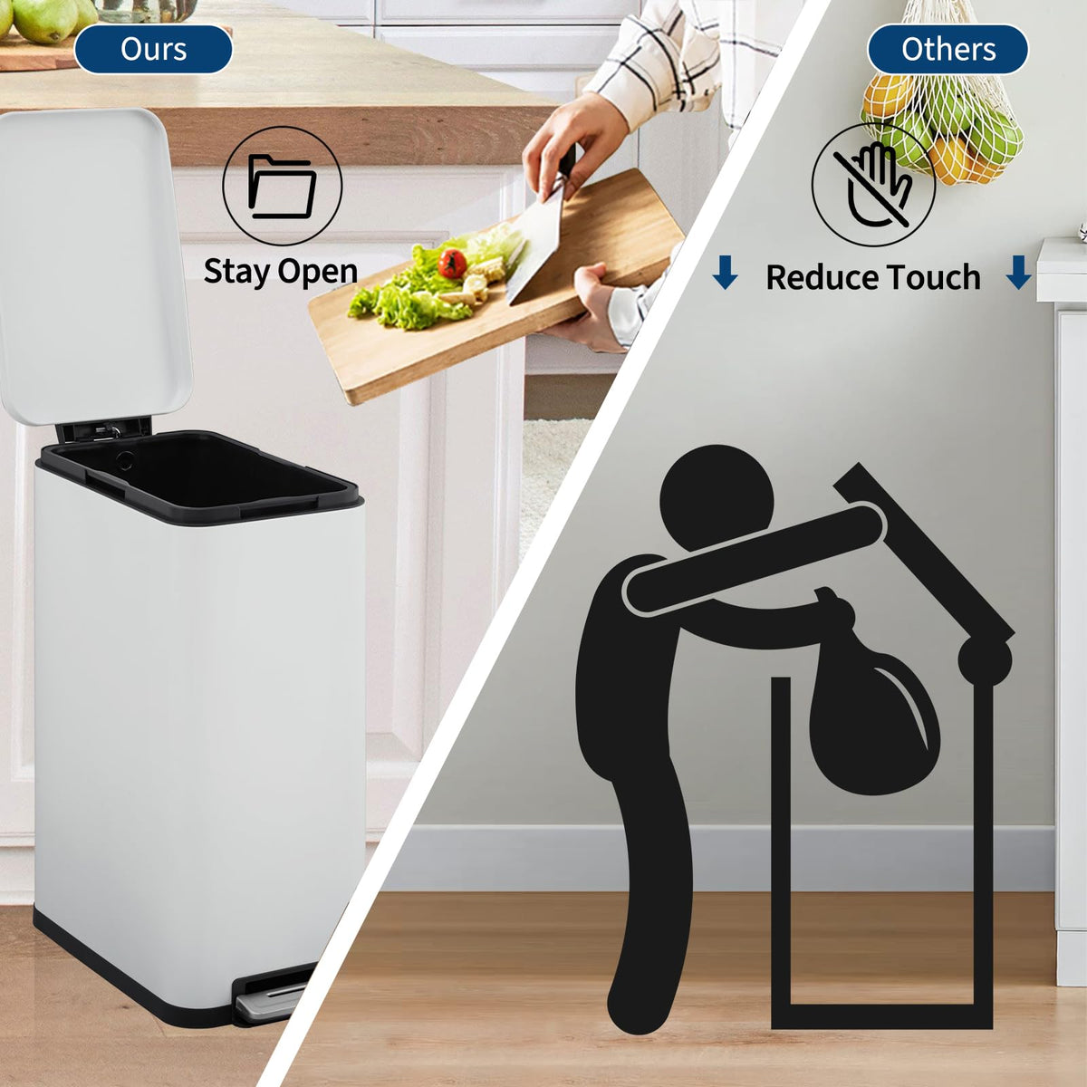 13.2 Gallon Slim Stainless Steel Trash Can K617768