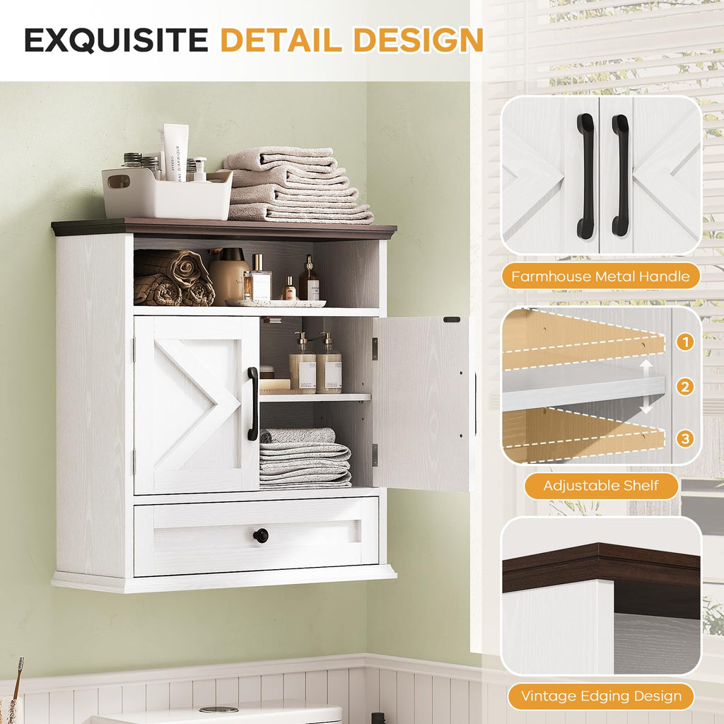 Wall Mounted Bathroom Cabinet 24.4"H x 23.6"W x 9"D W669154