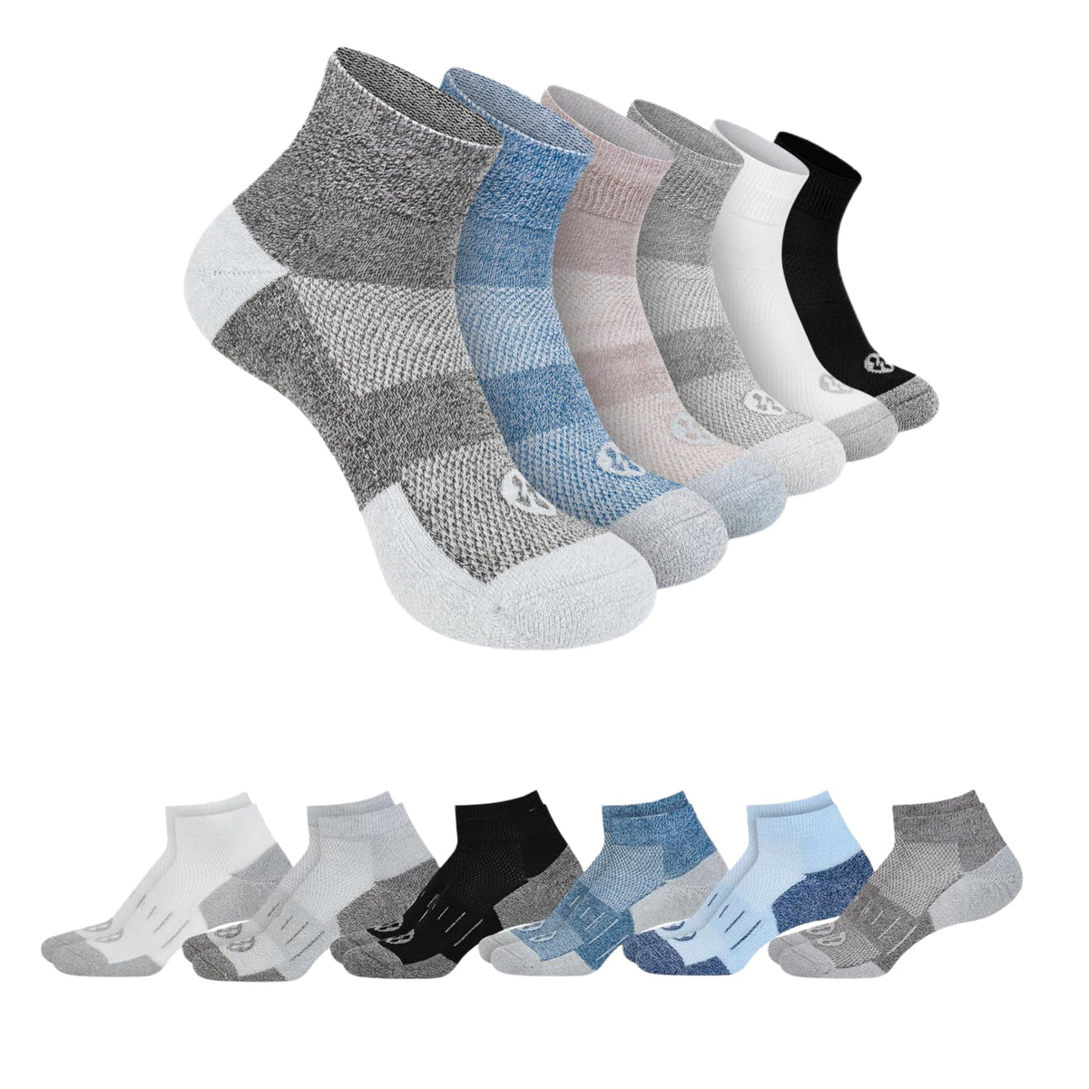 Diabetic Socks for Men, 12 Pairs Ankle & Low Cut Size 9-15 S600