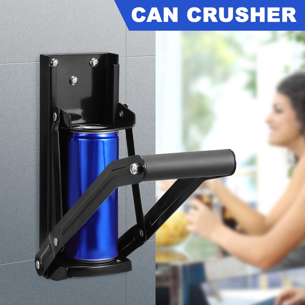 Wall Mounted Stainless Steel Can Crusher with Bottle Opener R449