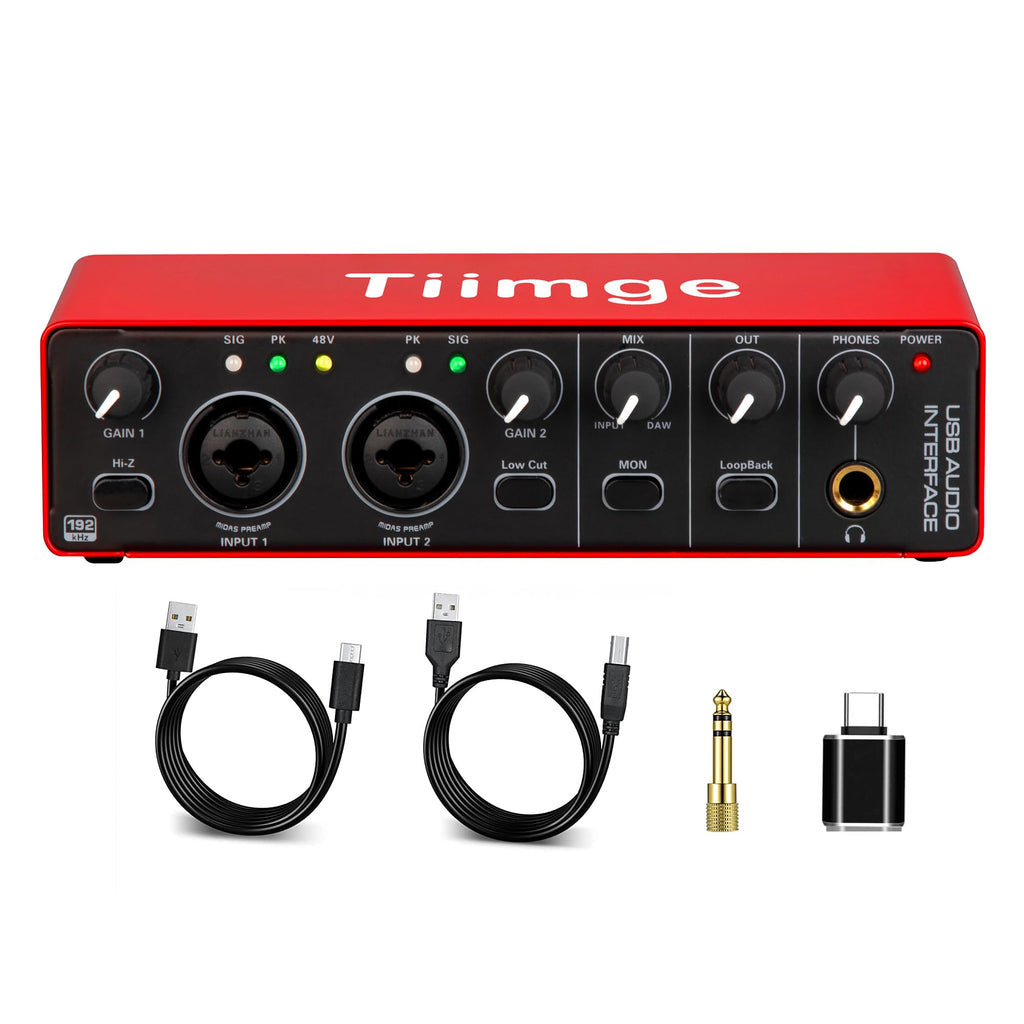 USB Audio Interface with 48V Phantom Power, 24Bit/192kHz, XLR/TRS Inputs V827