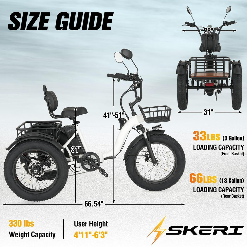 750W Folding Fat Tire Electric Tricycle S40650