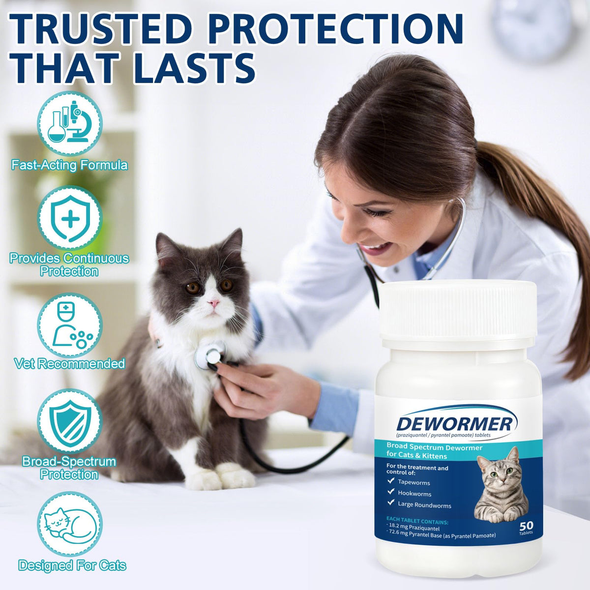 Broad-Spectrum Dewormer 50 Tablets A800737