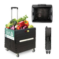 Collapsible Folding Utility Cart with 360° Wheels, Black X516315