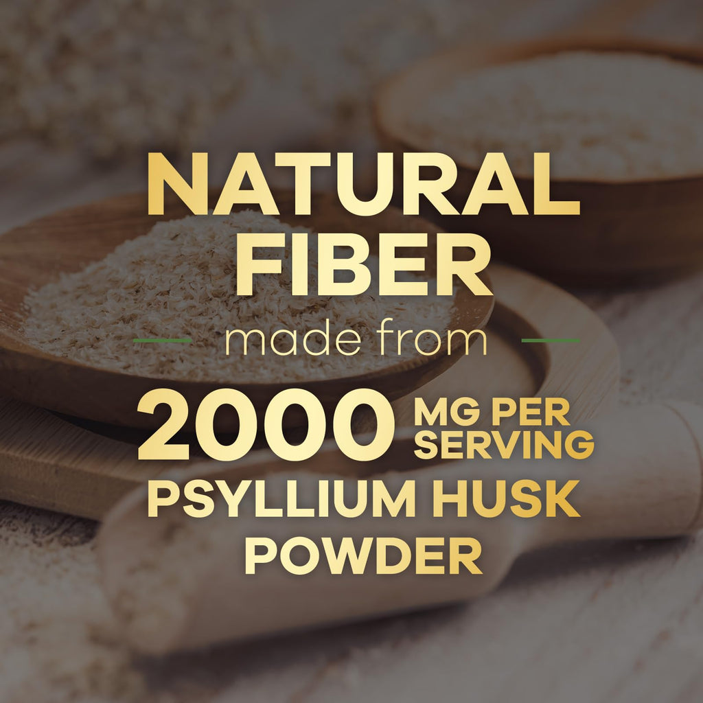 Psyllium Husk Powder 2000mg Fiber Supplement 60 Capsules D9071