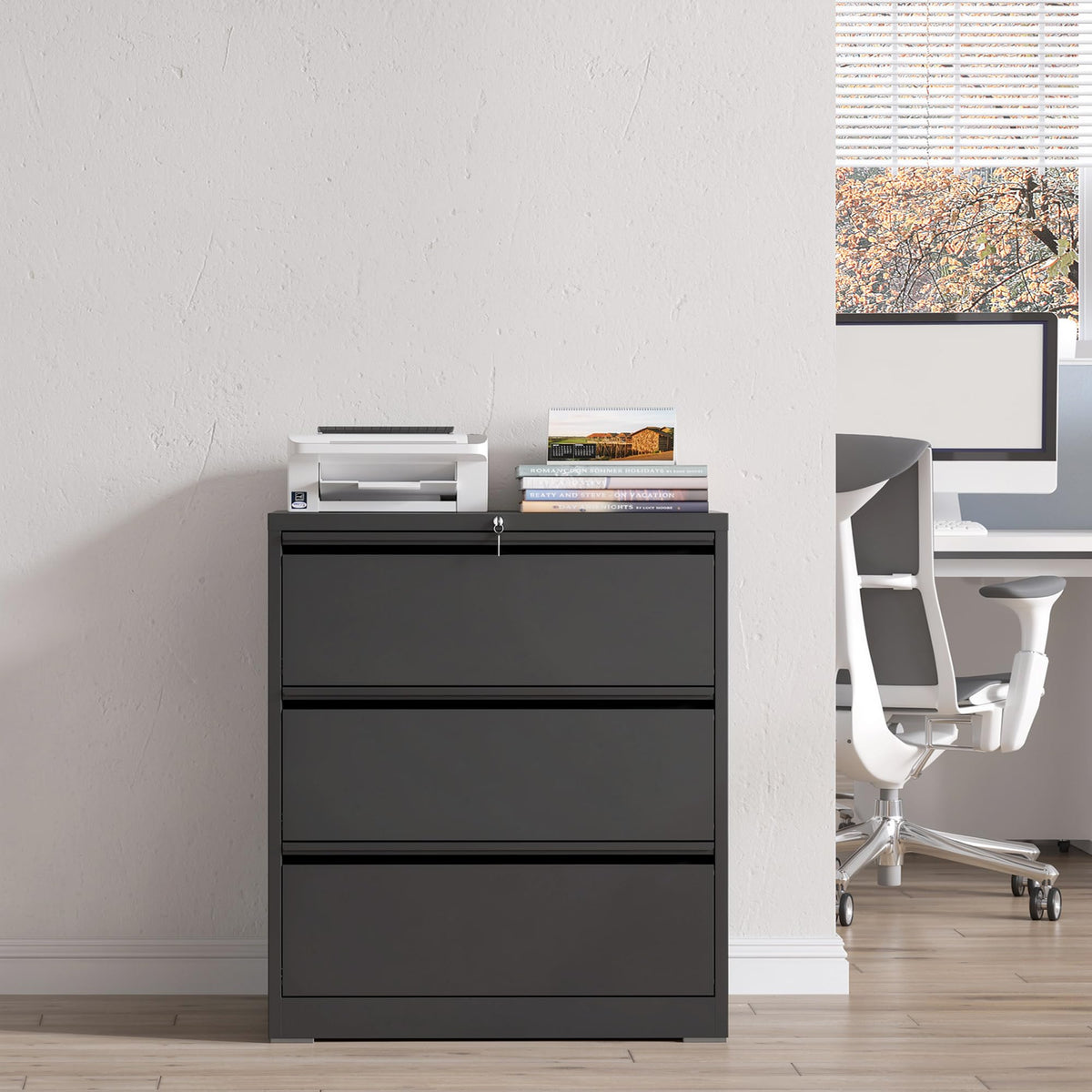 3 Drawer Metal File Cabinet with Lock O985