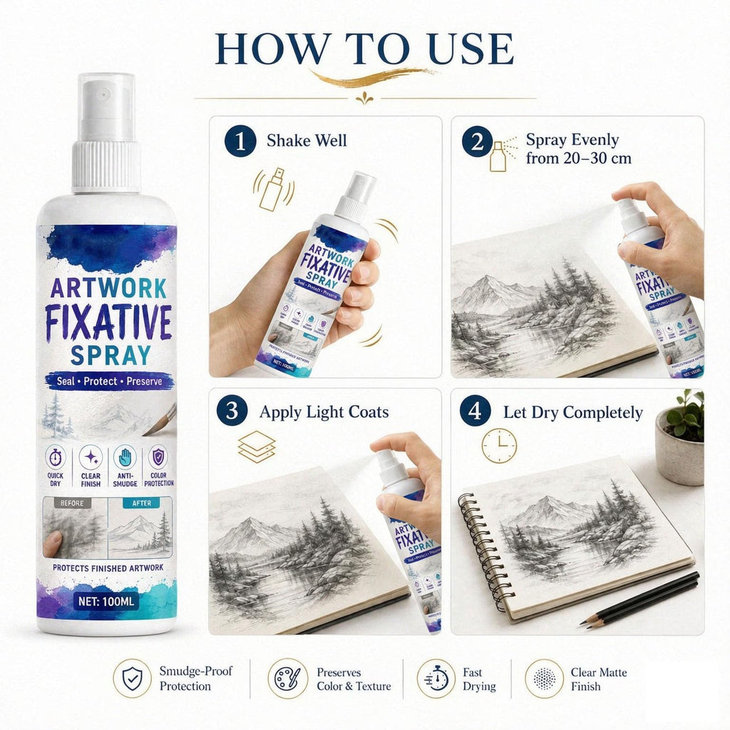 Quick-Dry Smudge-Proof Clear Matte Fixative Spray (7PCS) S464576