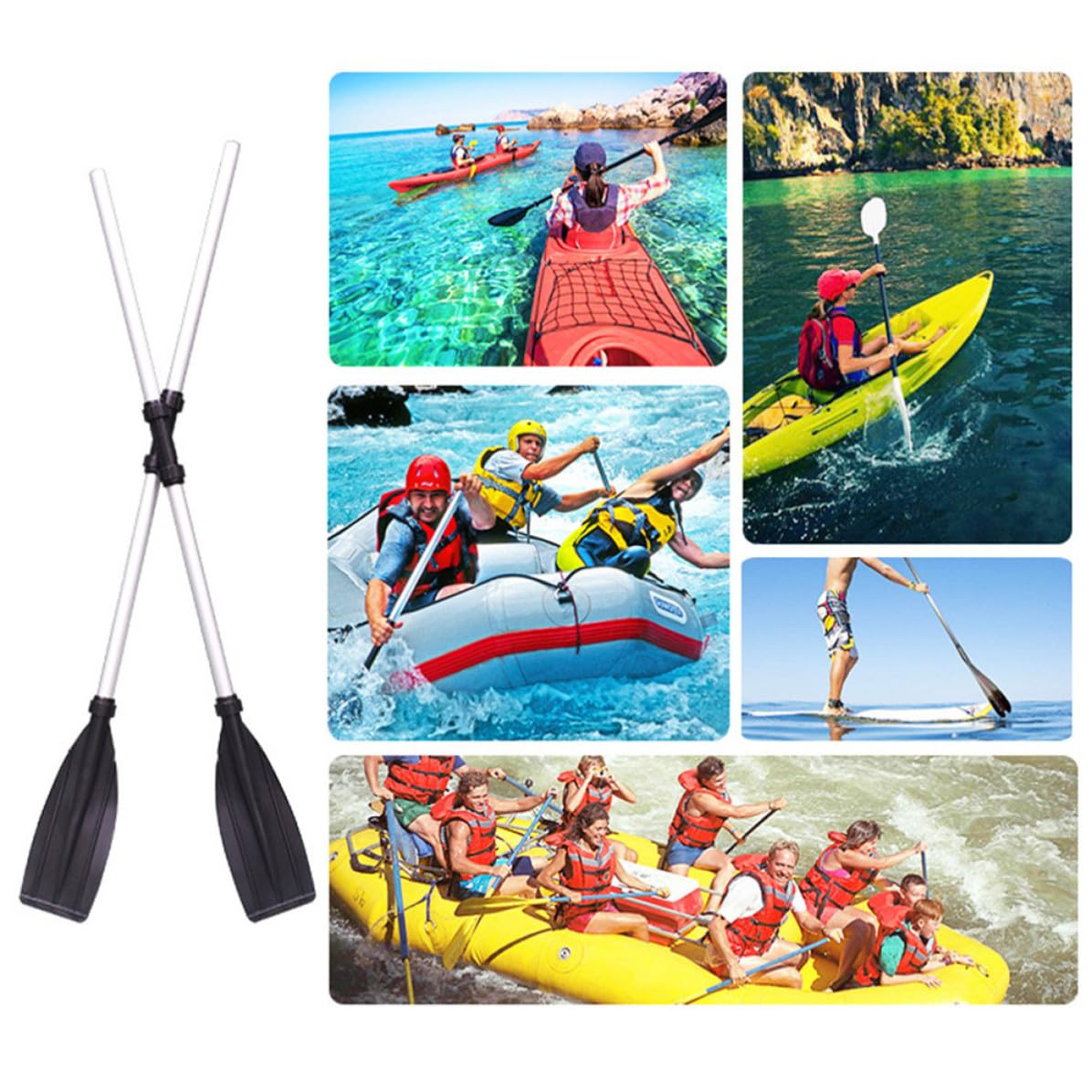 Boat Paddle Detachable Aluminum Alloy 2 Pairs T532106