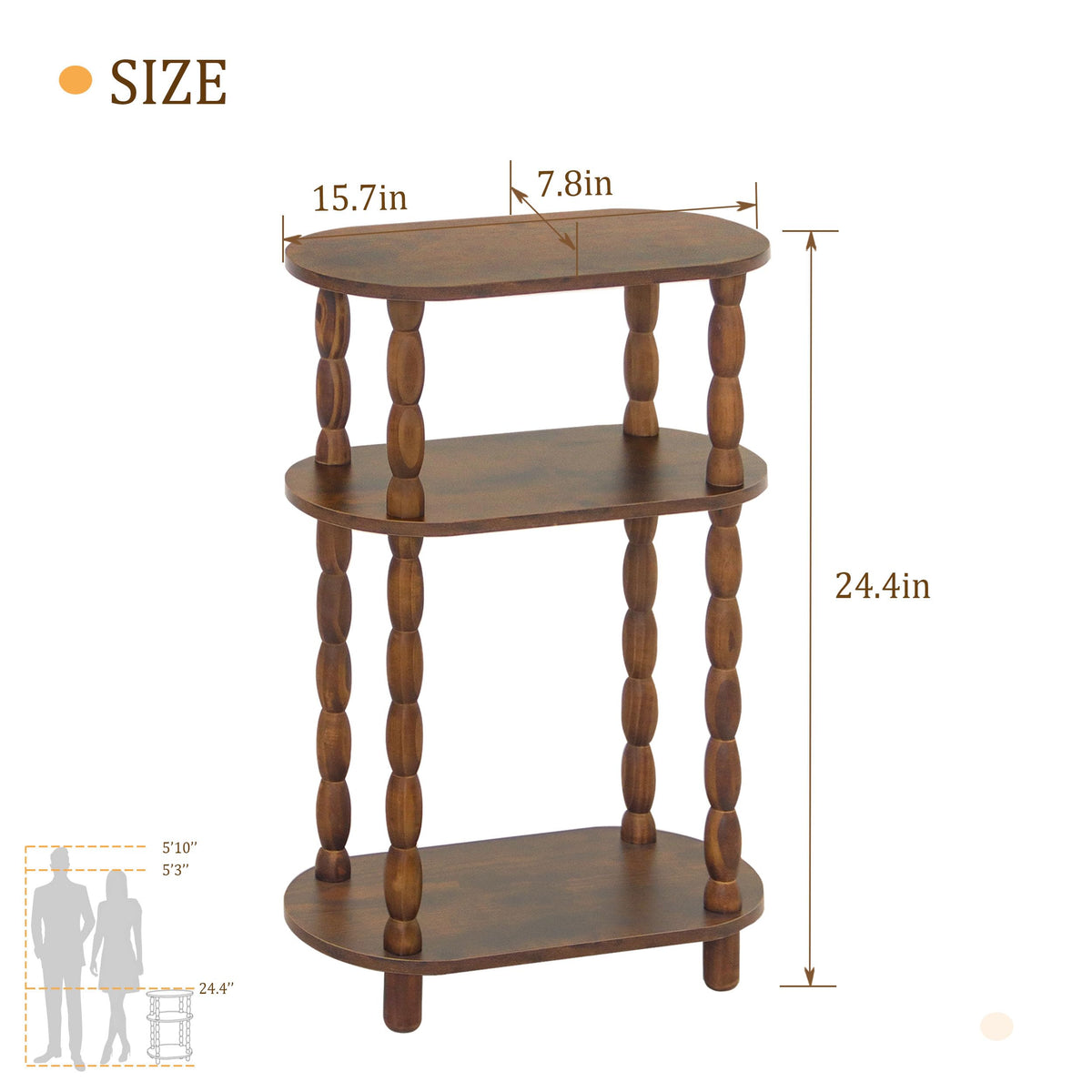 Small Narrow 3-Tier Side Table R5019