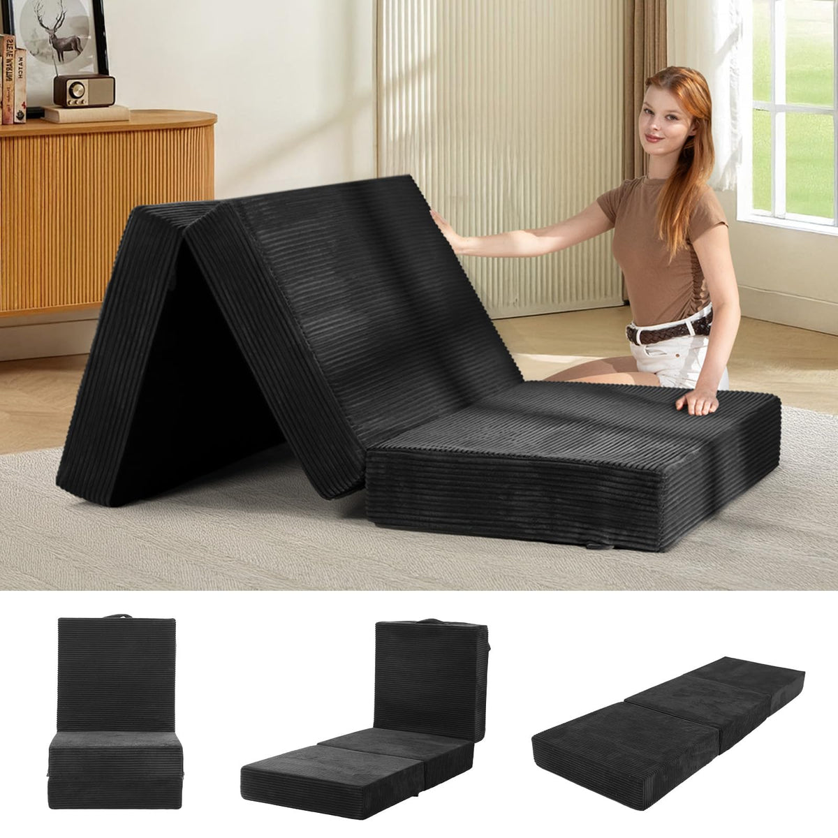 6-Inch Single Size Tri-Fold Memory Foam Mattress Z454