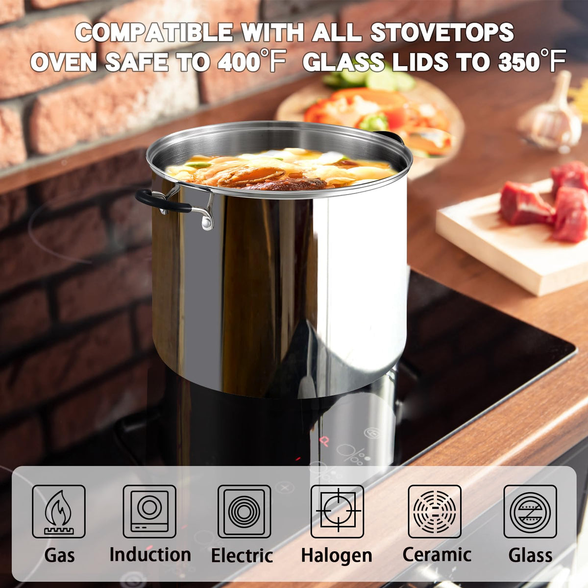 12-Quart Stainless Steel Stock Pot with Lid Z627845