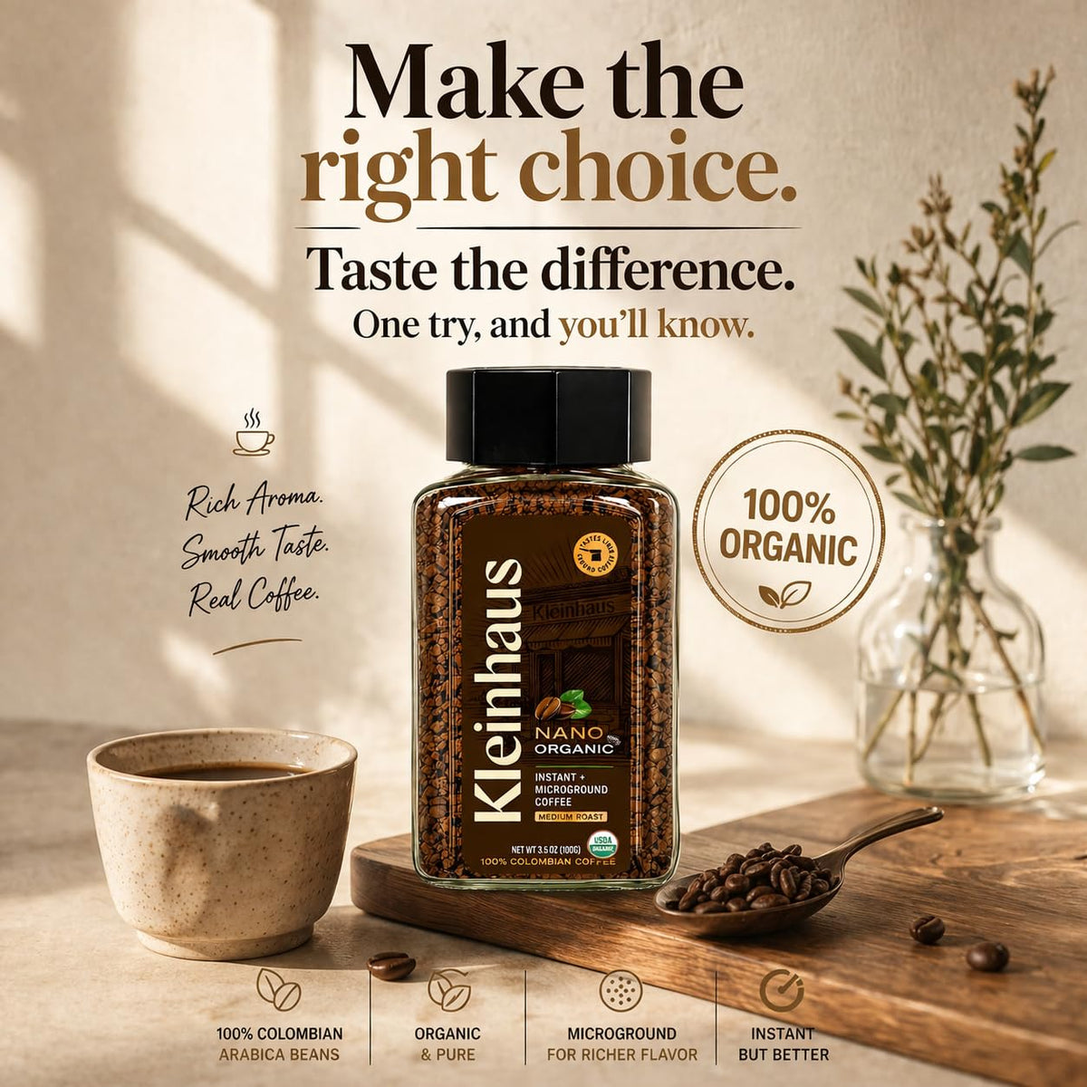 Organic Medium Roast Instant Coffee B786710