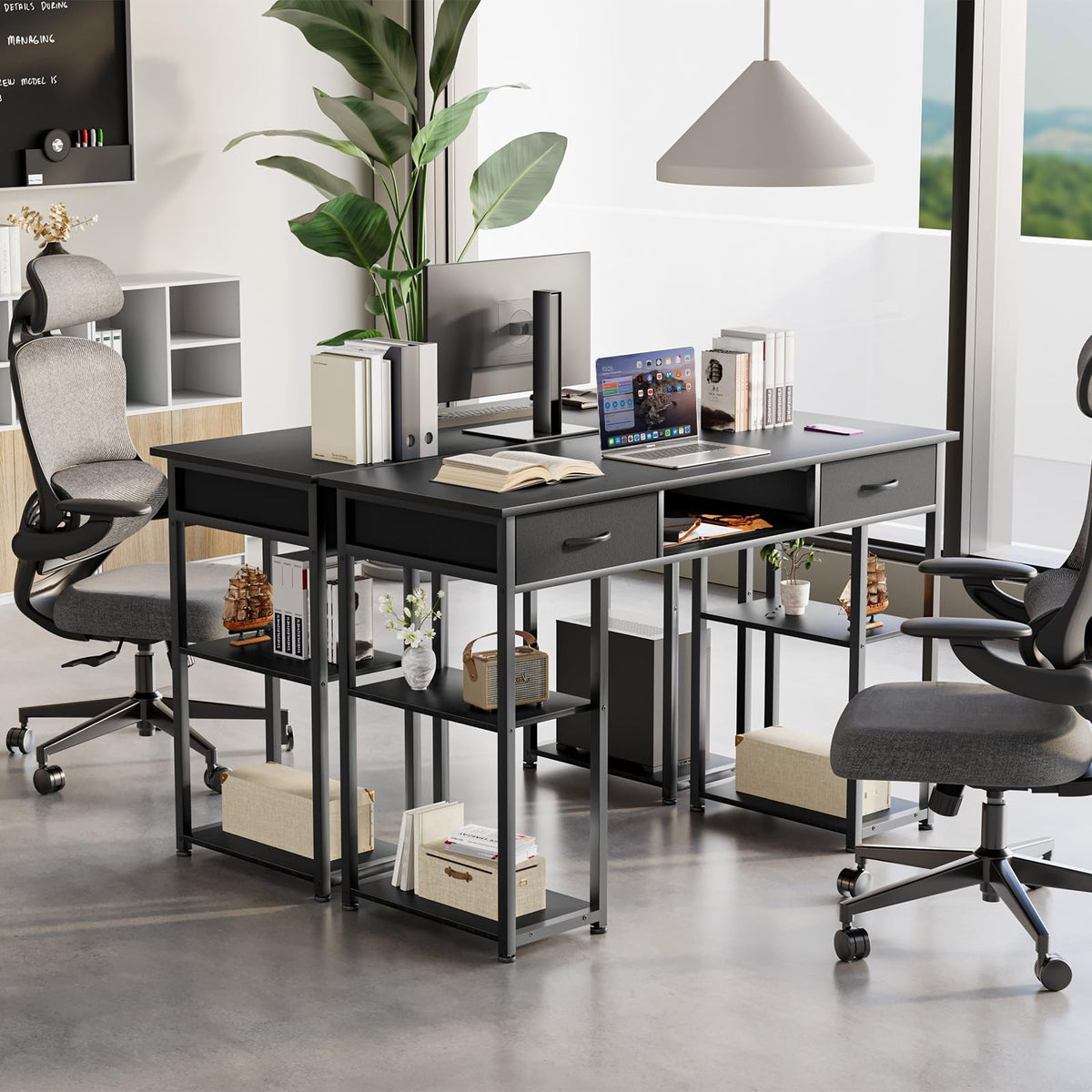 48-Inch Computer Desk with Drawers and Hook D88722
