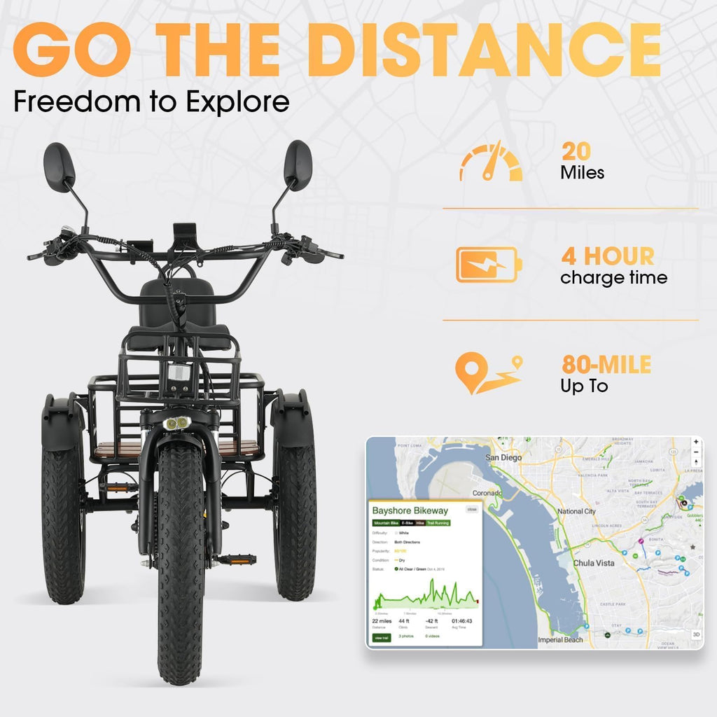 750W Folding Fat Tire Electric Tricycle S40650