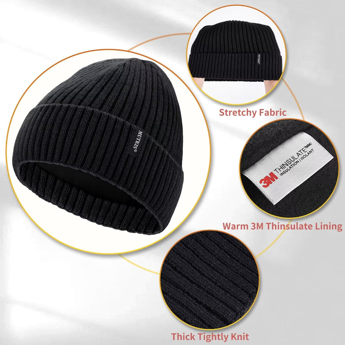 Merino Wool Knit Beanie Hat X802