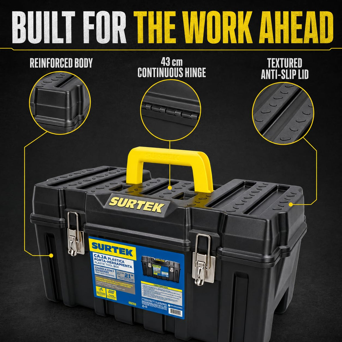 21" x 11" x 10" Black Mobile Tool Box K66874