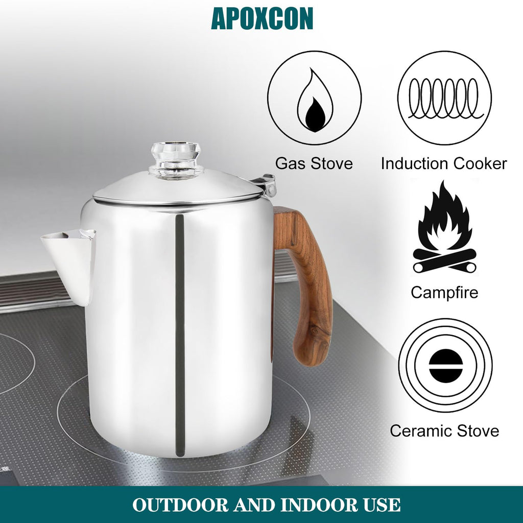 Coffee Percolator Pot Stainless Steel 8 Cup P4037