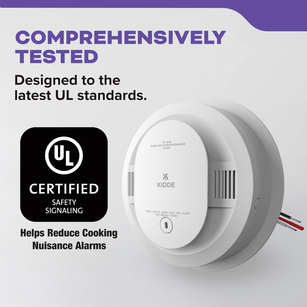 Hardwired Smoke & Carbon Monoxide Detector, 10-Year Battery Backup, 4 Pack B2298
