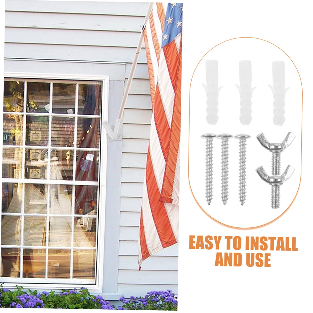 Flag Pole and Holder Wall Mount Rack E450992