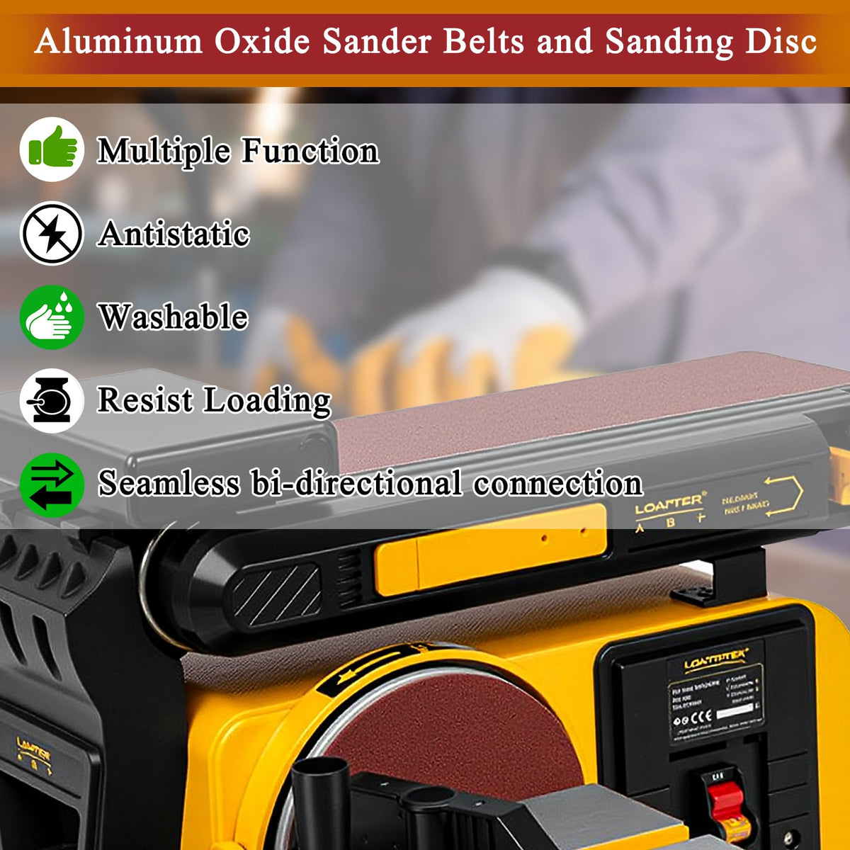 4 x 36 inch 11 Pc Sanding Belts and 6" Self Stick Sanding Disc Set Z4488