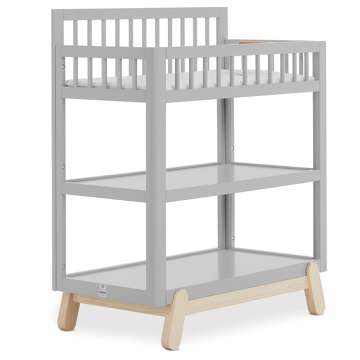 Baby Changing Table with Safety Rails and Storage Shelves D11115