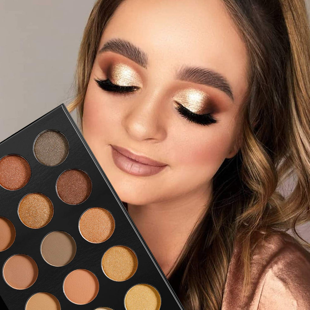 Nude Gold 15 Shades Matte Shimmer Eyeshadow Palette O250335
