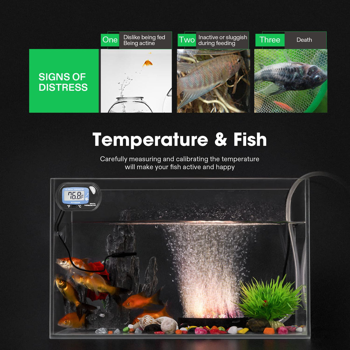 2-Pack LCD Digital Aquarium Thermometer T873767