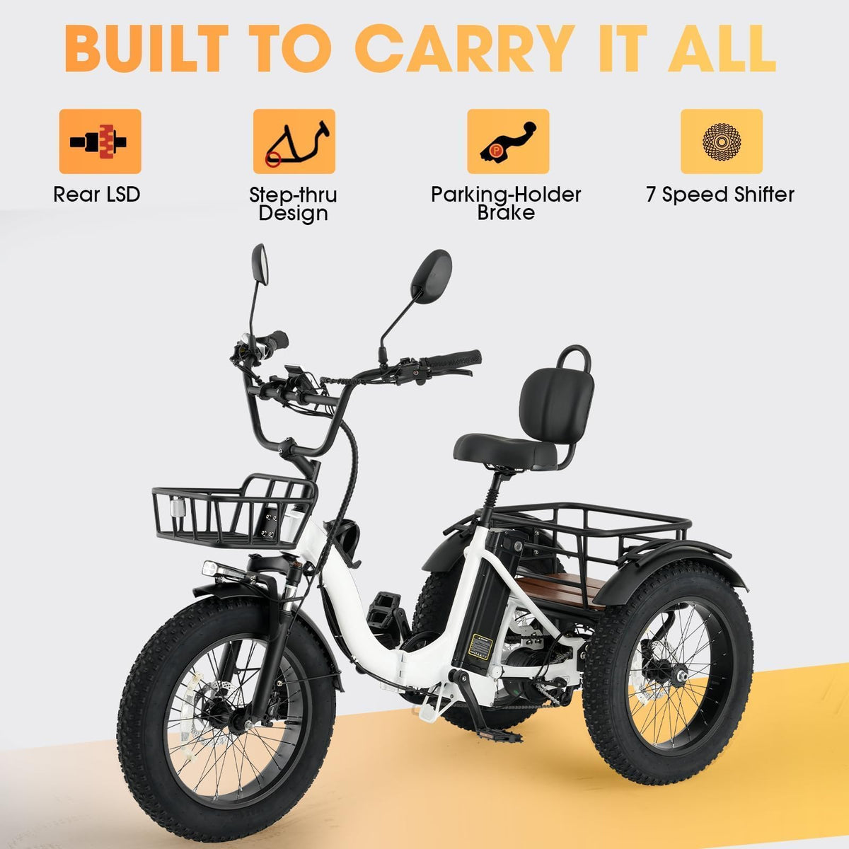 750W Folding Fat Tire Electric Tricycle S40650