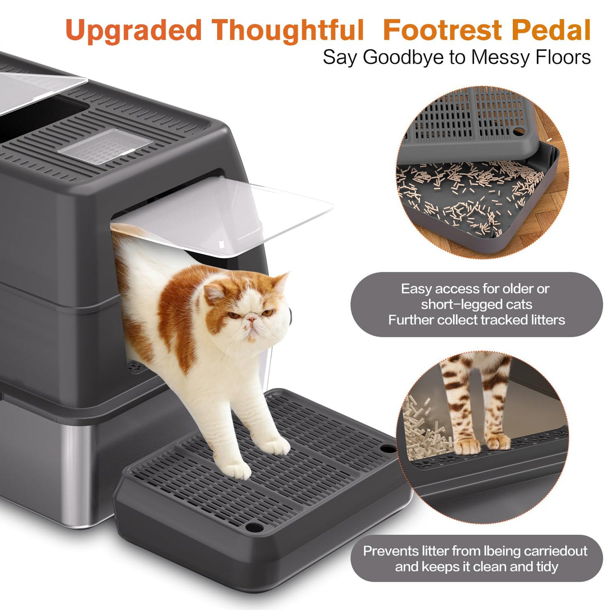 XXXL Stainless Steel Litter Box with Lid H10491