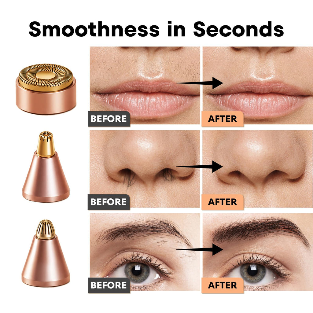 Nose Hair Trimmer 3 in1 Rechargeable Facial Hair Removal & Eyebrow Shaver Q34867