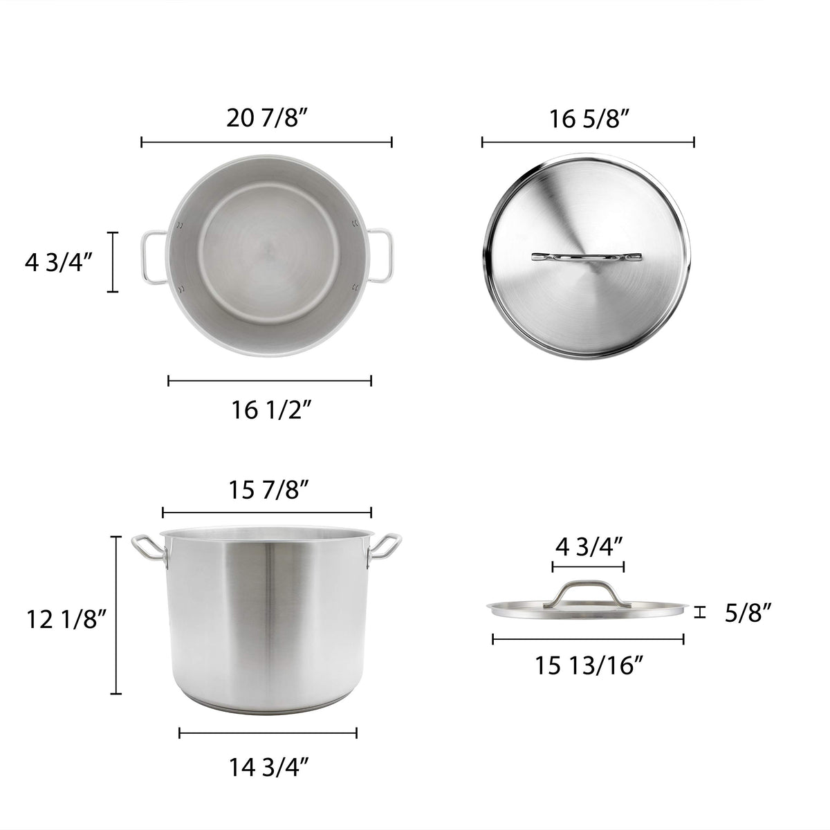 40 quart 18/8 Steel stock pot with lid A551511