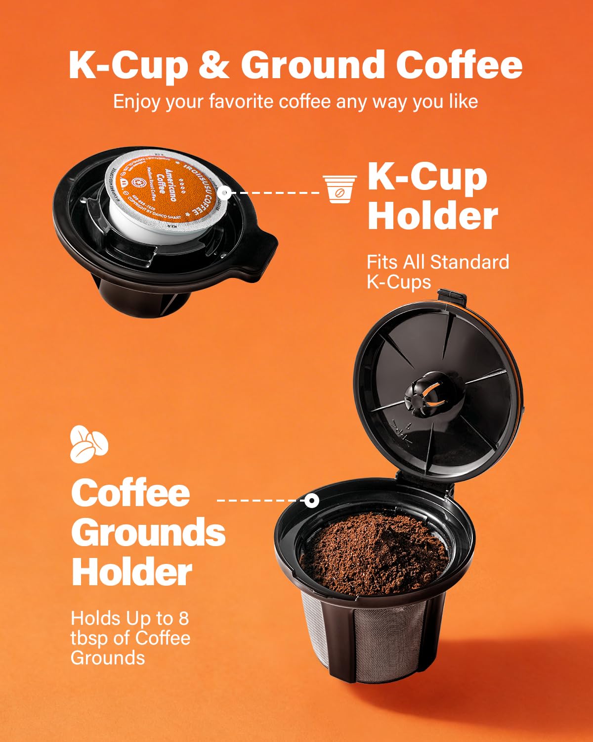 Single Serve & Carafe Coffee Maker, 6-24oz, Thermal Carafe O65982