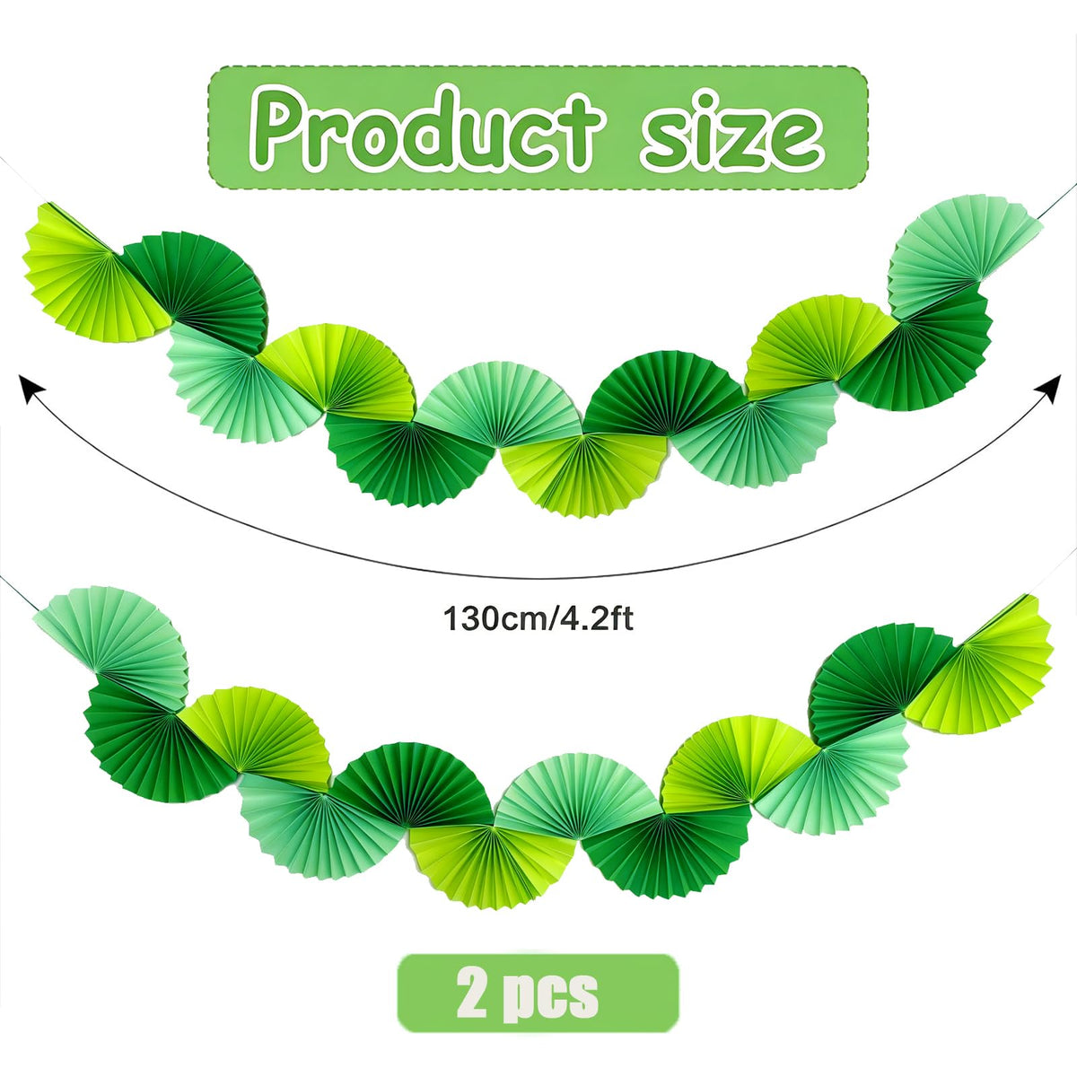 Green Paper Fan Garlands Y749