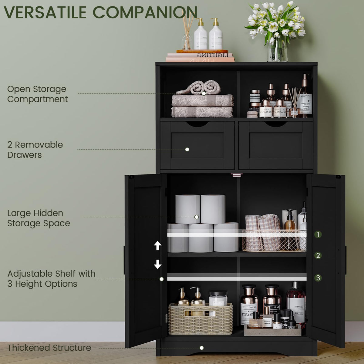 Bathroom Storage Cabinet with 2 Drawers P96318