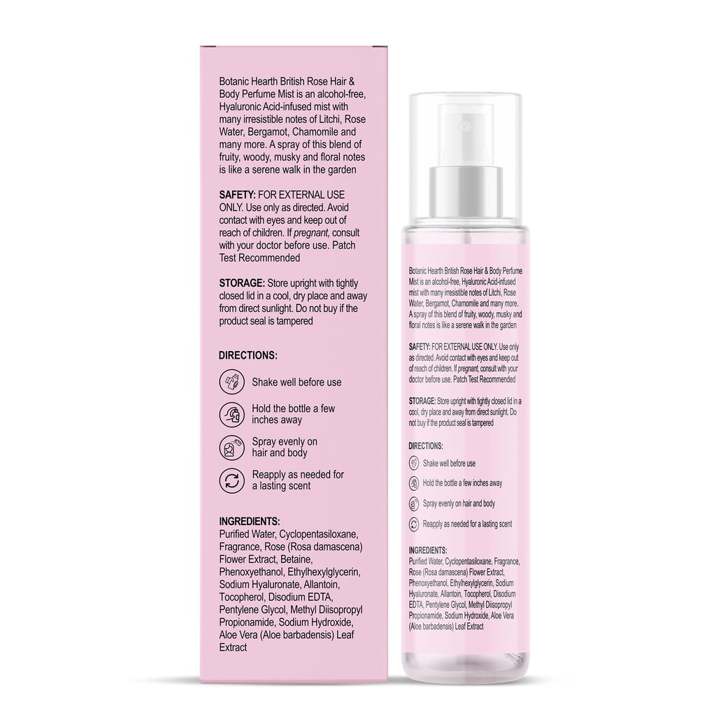 British Rose Body Spray & Hair Perfume 3.4oz Q7539