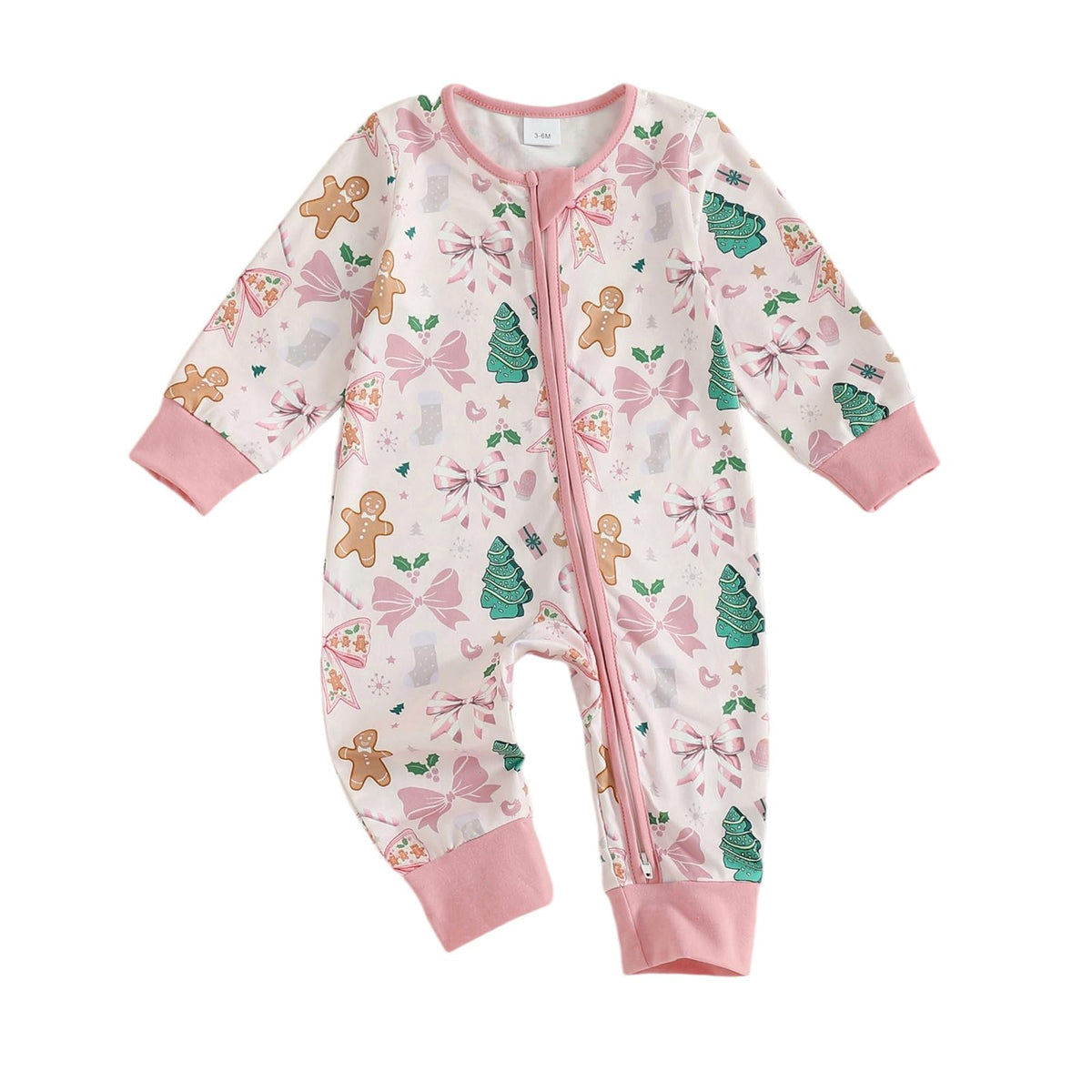 Newborn Christmas Zipper Jumpsuit Romper J637302