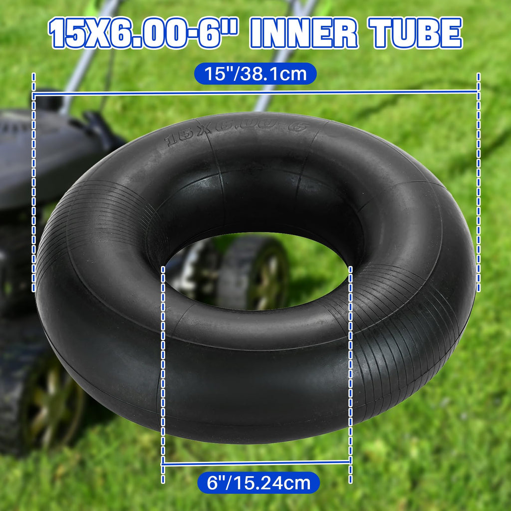 2 Pack 15x6.00-6" Inner Tubes with TR-13 Straight Valve Stem O326