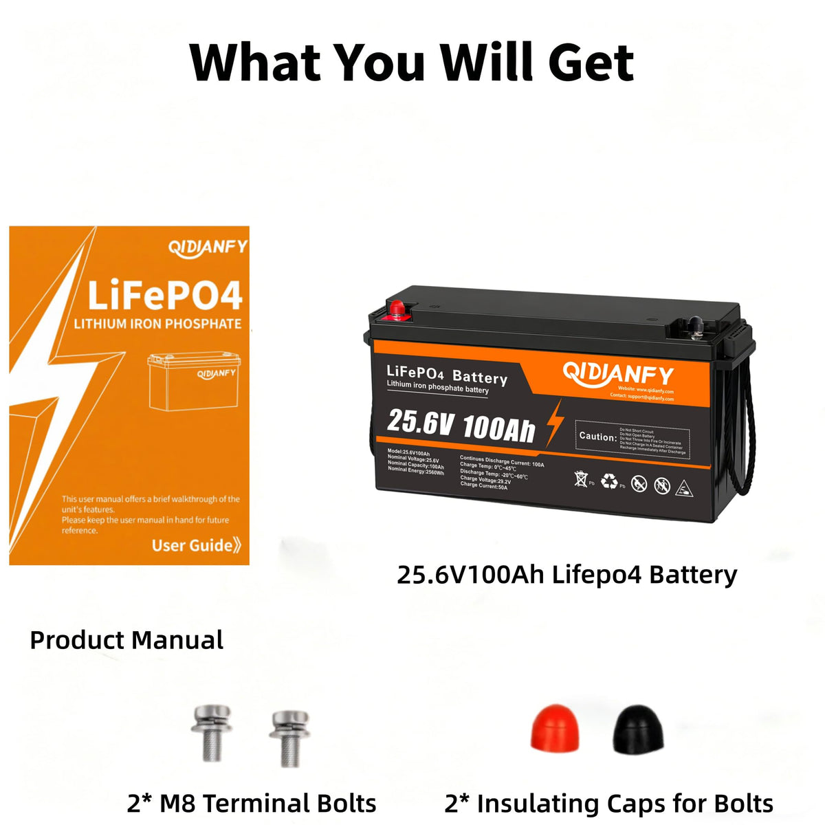 24V 100Ah LiFePO4 Lithium Battery H63770