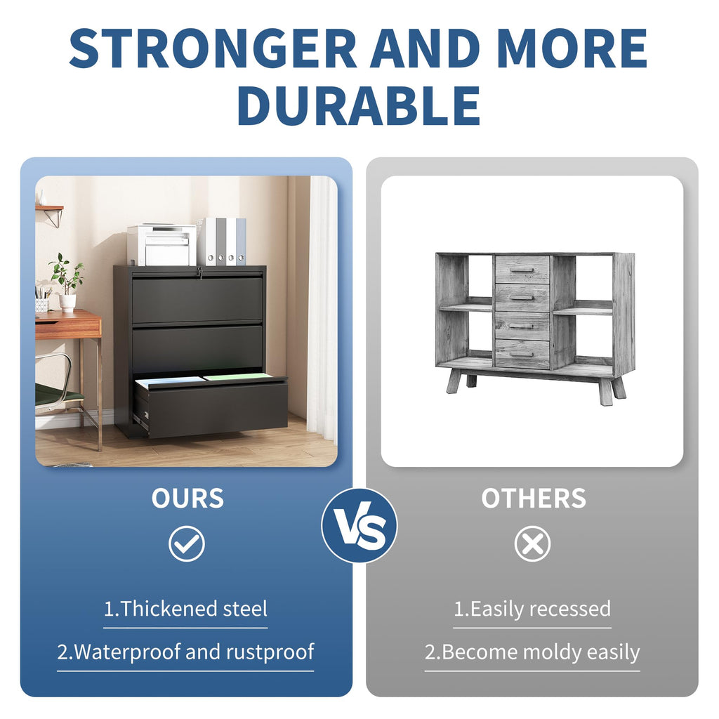 3 Drawer Metal File Cabinet with Lock O985