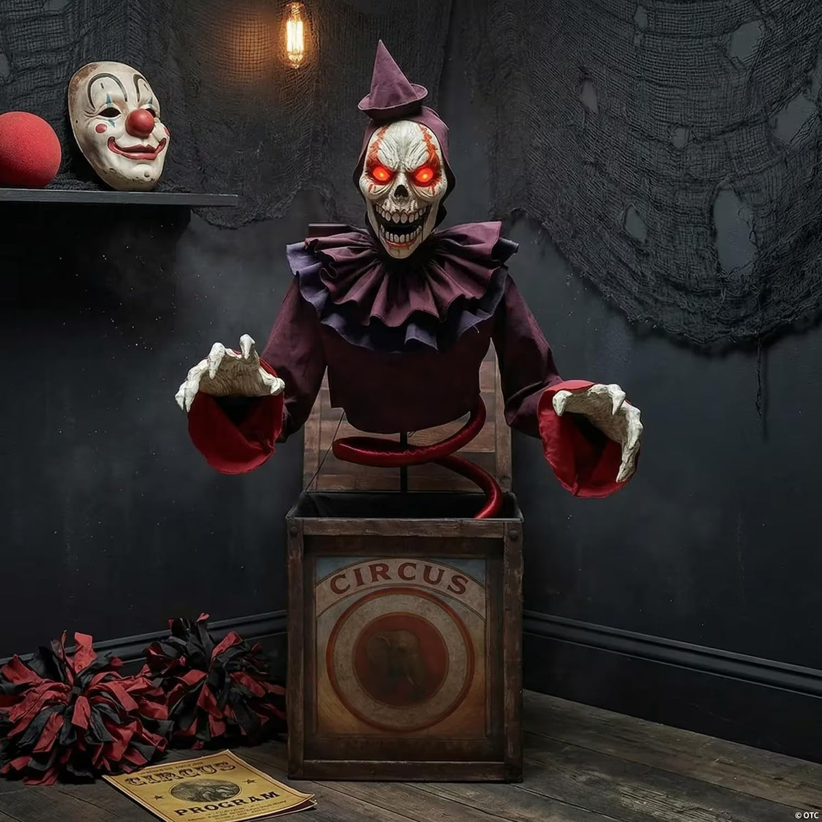 5 Ft. Skeleton Clown Halloween Decoration D50184