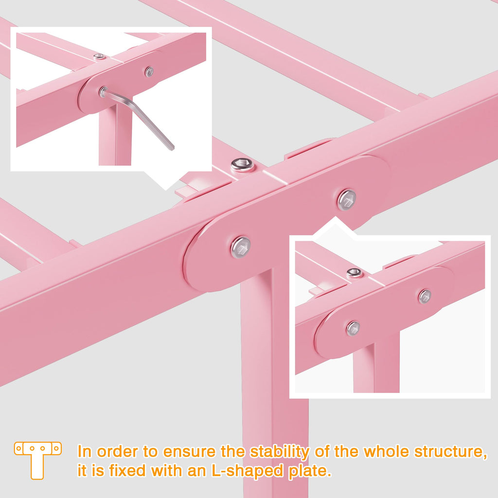 Twin Size Metal Bed Frame with Headboard and Footboard D22348