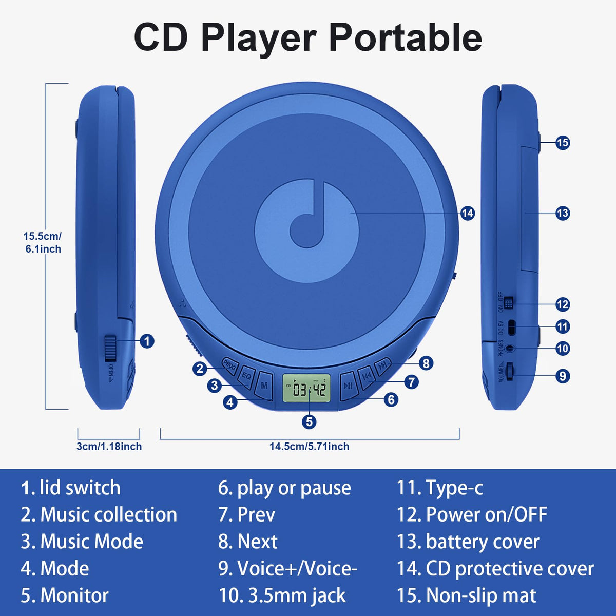 Portable CD Player with Earphones M189208