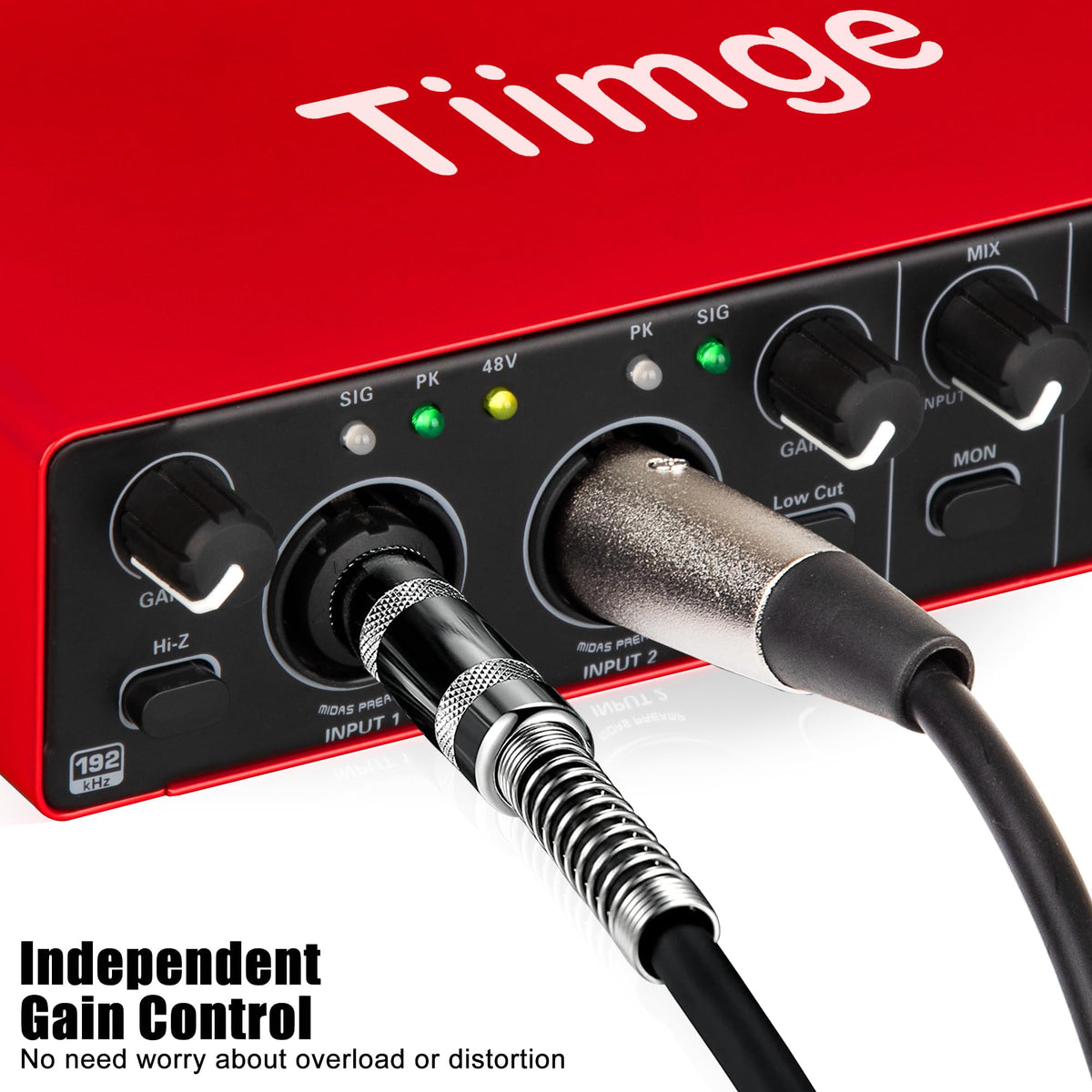 USB Audio Interface with 48V Phantom Power, 24Bit/192kHz, XLR/TRS Inputs V827