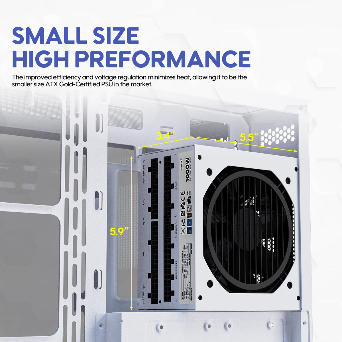 1000W White Power Supply T816