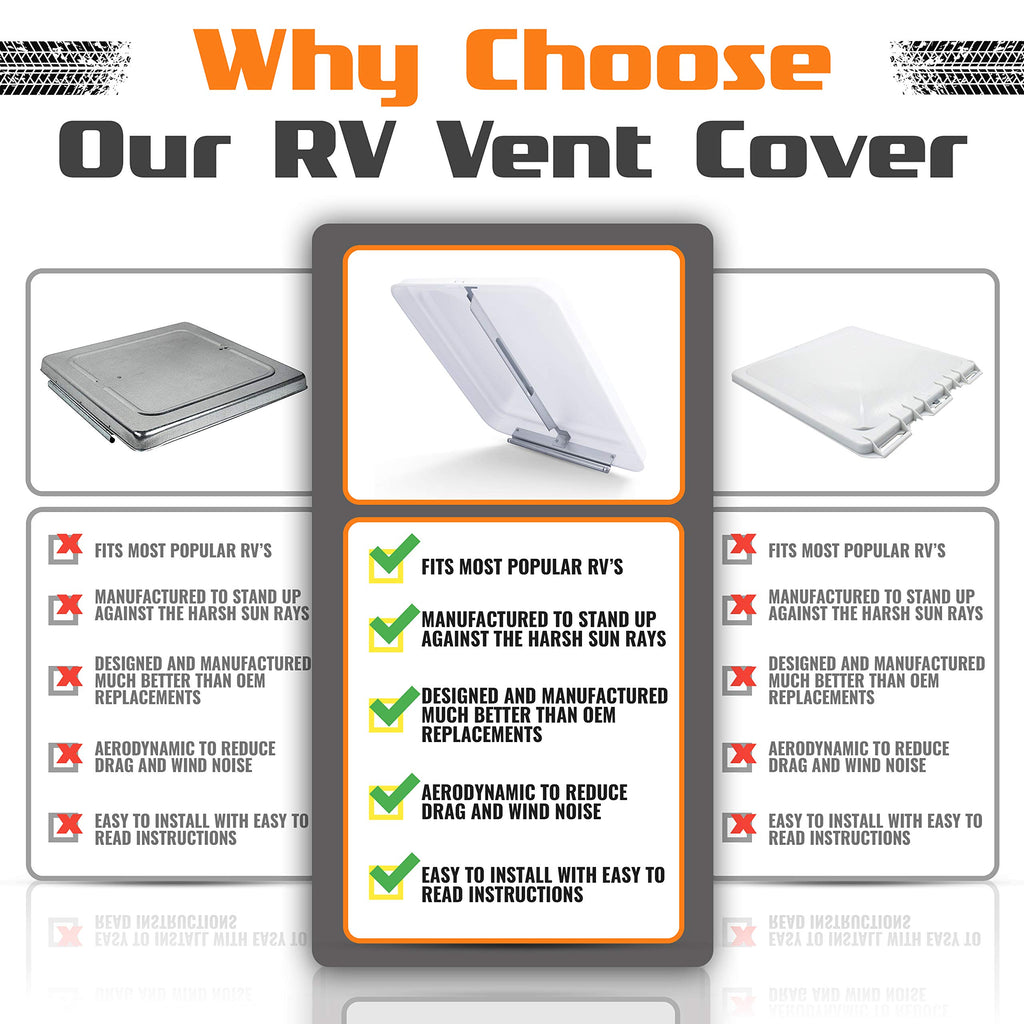 14 Inch RV Roof Vent 2-Pack White Y2140