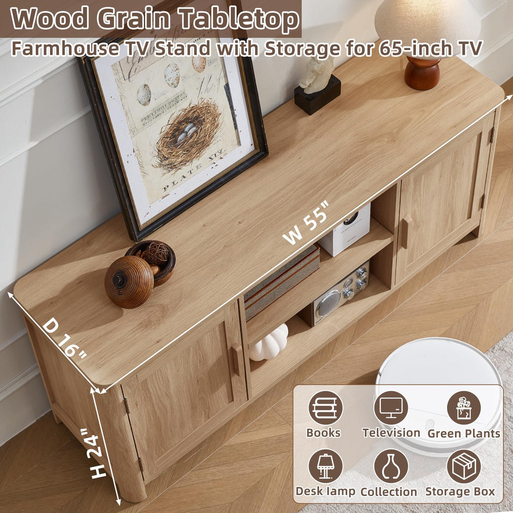 55" Natural Oak Tv Stand F948416