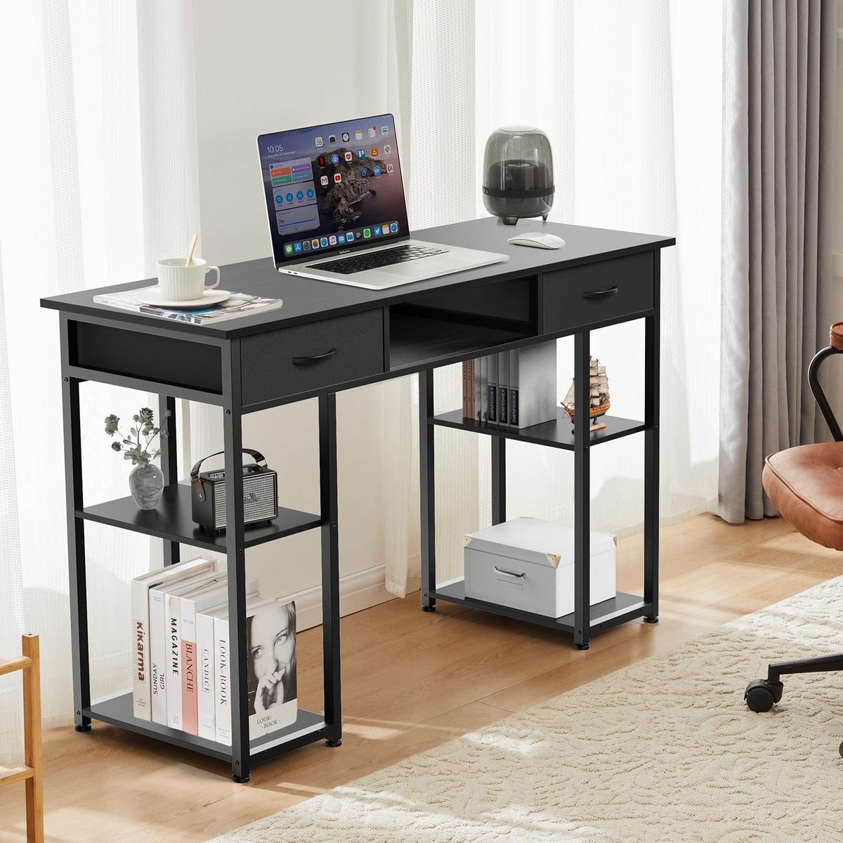 48-Inch Computer Desk with Drawers and Hook D88722