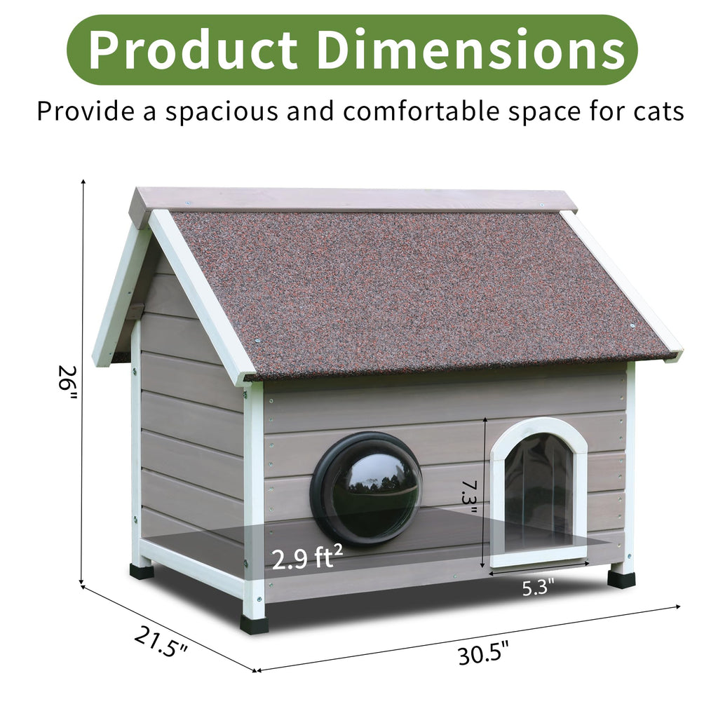 Wooden Elevated Outdoor Cat House T878